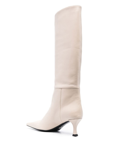 Shop Proenza Schouler Square-toe Leather Boots In Nude