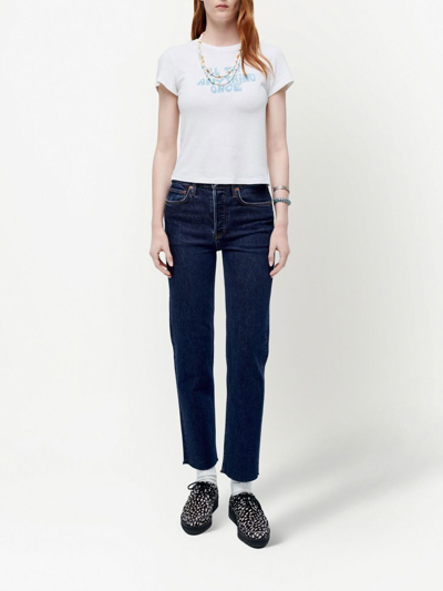 Re/done '70s Stove Pipe Mid-rise Jeans In Blau