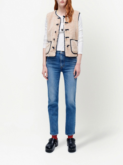 Shop Re/done 70s Bleached Straight-leg Jeans In Blau