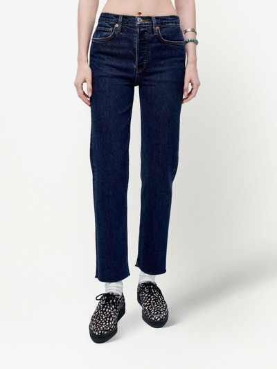 Re/done '70s Stove Pipe Mid-rise Jeans In Blau