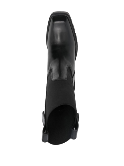 Shop Furla Ridged 95mm Block-heel Boots In Schwarz