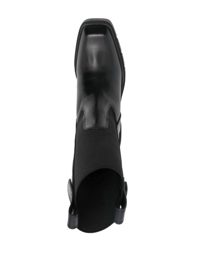 Furla Ridged 95mm Block-heel Boots In Schwarz