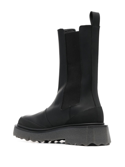 Shop Off-white Calf Sponge Leather Chelsea Boots In Schwarz