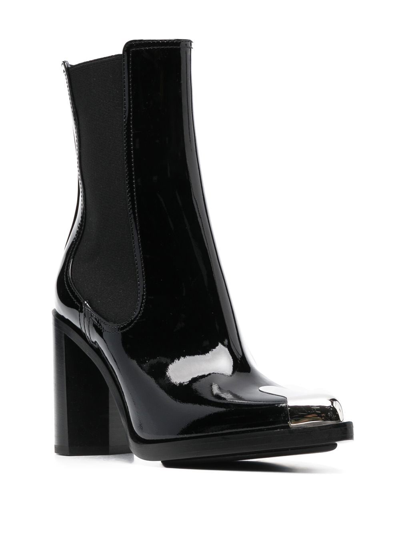 Shop Alexander Mcqueen Punk Chelsea 90mm Boots In Schwarz