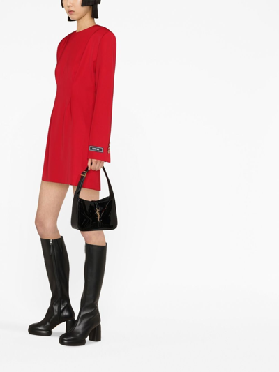 Shop Versace Corset Mini Dress In Rot