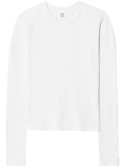 Shop Re/done 90s Baby Long-sleeve T-shirt In Weiss