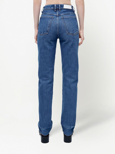 Shop Re/done 70s Straight-leg Mid-rise Jeans In Blau