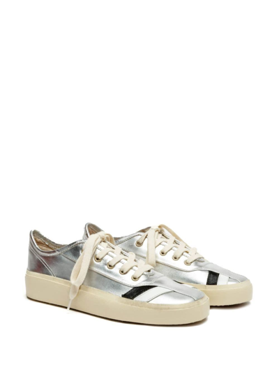 Shop Re/done 70s Low-top Striped Sneakers In Silber