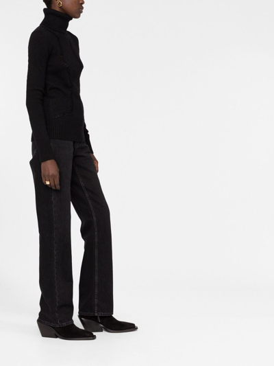 Saint Laurent Cut-out Roll-neck Jumper In Schwarz