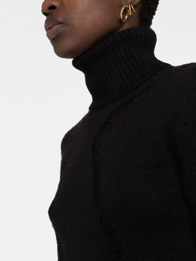 Saint Laurent Cut-out Roll-neck Jumper In Schwarz