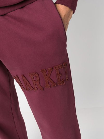 Shop Market Logo-patch Cotton Track Pants In Rot