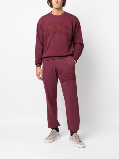 Market Oversized Fit Crew-neck Sweatshirt With Embossed Logo In Rot