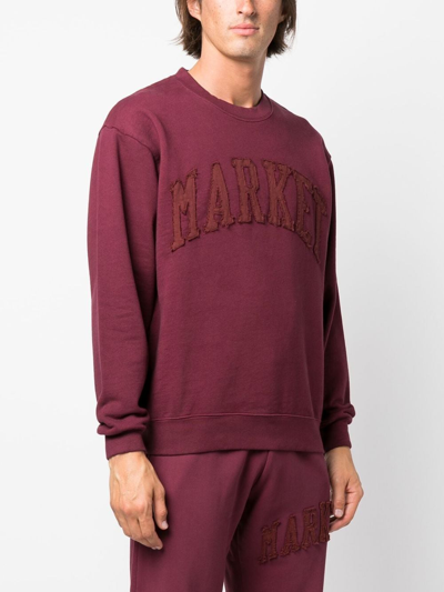 Market Oversized Fit Crew-neck Sweatshirt With Embossed Logo In Rot