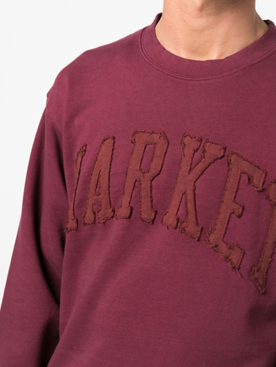 Market Oversized Fit Crew-neck Sweatshirt With Embossed Logo In Rot