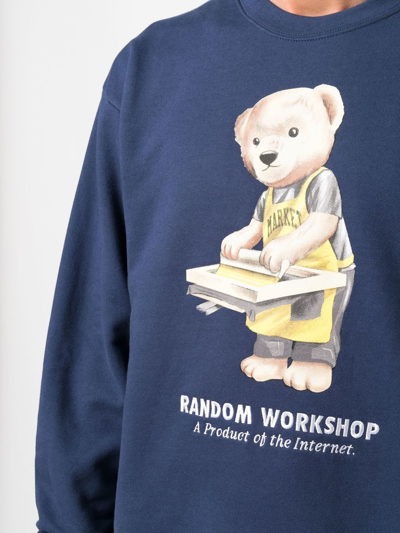 Shop Market Random Workshop Print Sweatshirt In Blau