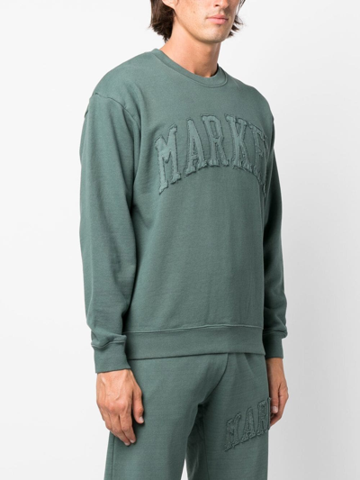 Market Oversized Fit Crew-neck Sweatshirt With Embossed Logo In Grün