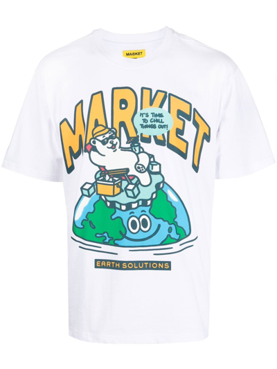 Shop Market Time To Chill Graphic T-shirt In Weiss