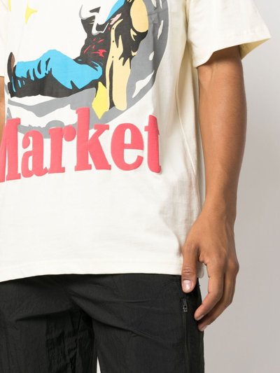 Shop Market Man On Moon T-shirt In Nude