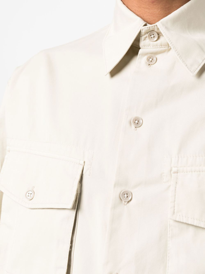 Shop Lemaire Overcast Pocketed Shirt In Nude