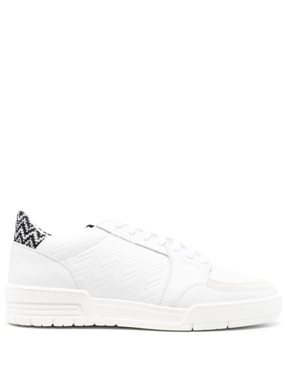 Shop Missoni Zigzag-trimmed Sneakers In Weiss