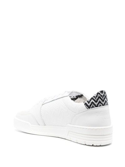 Shop Missoni Zigzag-trimmed Sneakers In Weiss