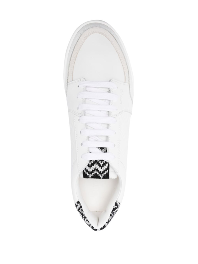 Shop Missoni Zigzag-trimmed Sneakers In Weiss
