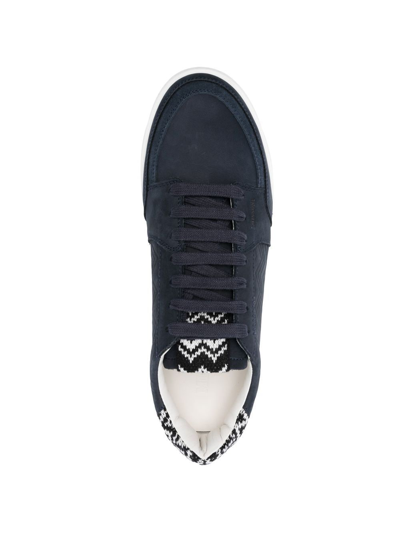 Shop Missoni Zigzag-trimmed Sneakers In Blau