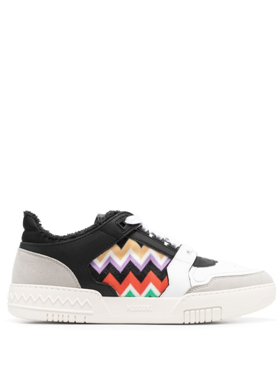 Shop Missoni Colour-block Low-top Sneakers In Weiss