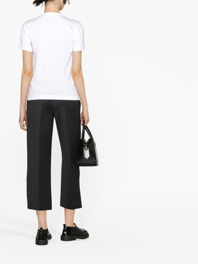 Comme Des Garçons Play Heart-logo Patch Cotton T-shirt In Weiss