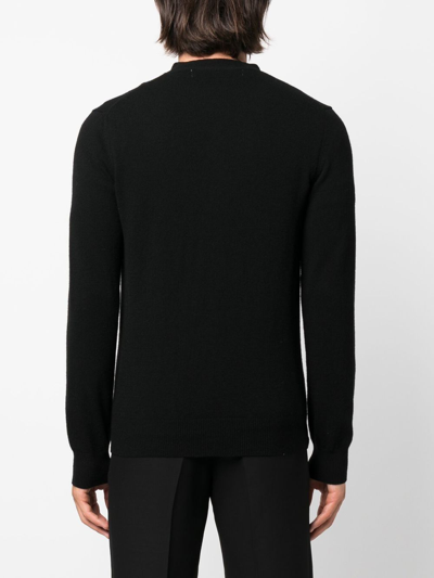 Comme Des Garçons Play Mens Cardigan Knit Black Wool Cardigan With Pixel Heart Patch. In Schwarz