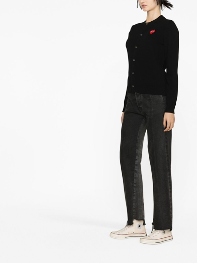 Shop Comme Des Garçons Play Logo-patch Cardigan In Schwarz