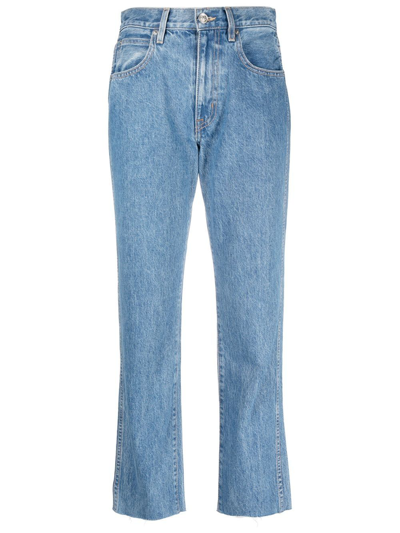 Shop Slvrlake High-rise Straight-leg Jeans In Blau