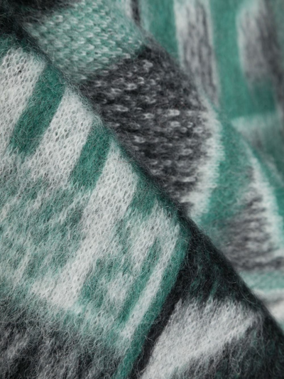 Shop Martine Rose Intarsia-knit Logo Scarf In Green