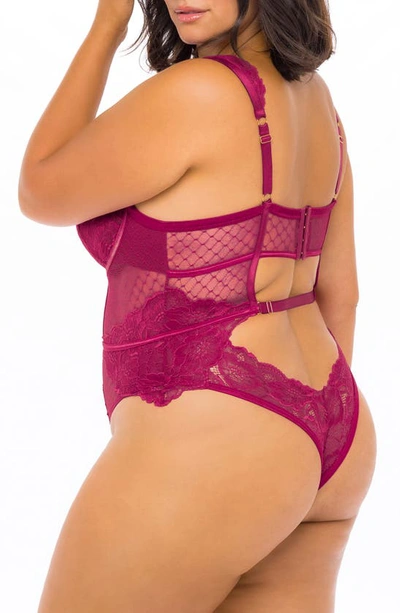 Oh La La Cheri Underwire Thong Teddy In Cherries Jubilee