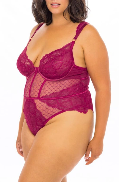 Oh La La Cheri Underwire Thong Teddy In Cherries Jubilee