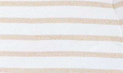 Shop Cache Coeur Crozon Sailor Long Sleeve Organic Cotton Maternity Top In White/ Gold