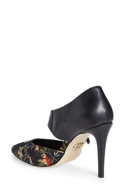 Beautiisoles Sara Pointed Toe Pump In Flowery Fabric / Leather