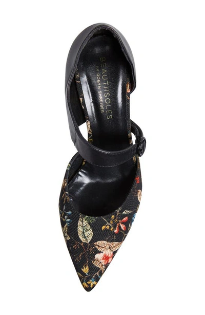 Beautiisoles Sara Pointed Toe Pump In Flowery Fabric / Leather
