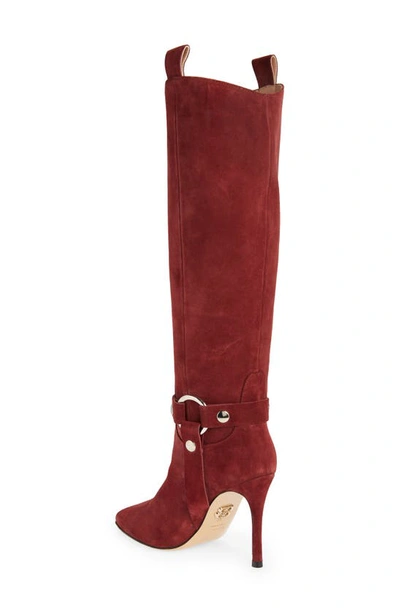 Beautiisoles Phoebe Knee High Boot In Wine Suede