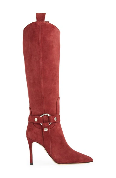 Beautiisoles Phoebe Knee High Boot In Wine Suede