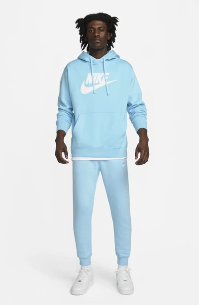 Shop Nike Club Pocket Fleece Joggers In Blue Chill/ White