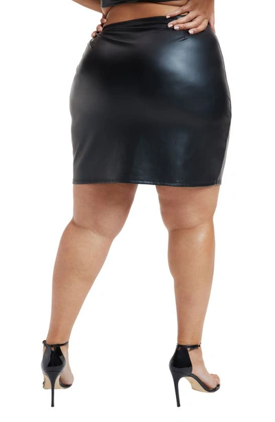 Shop Good American Better Than Leather Faux Leather Miniskirt In Black001