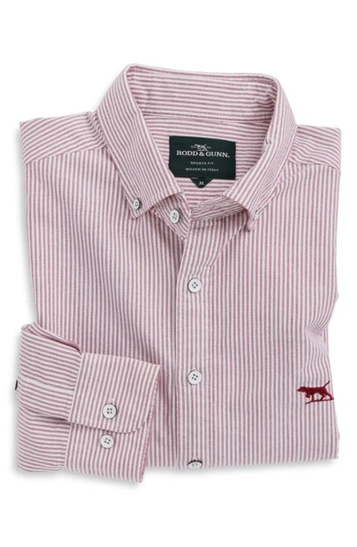 Shop Rodd & Gunn South Island Stripe Button-up Shirt In Port