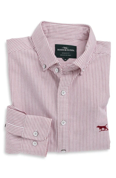 Rodd & Gunn South Island Stripe Button-up Shirt In Port