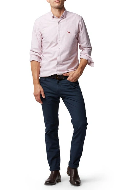 Rodd & Gunn South Island Stripe Button-up Shirt In Port