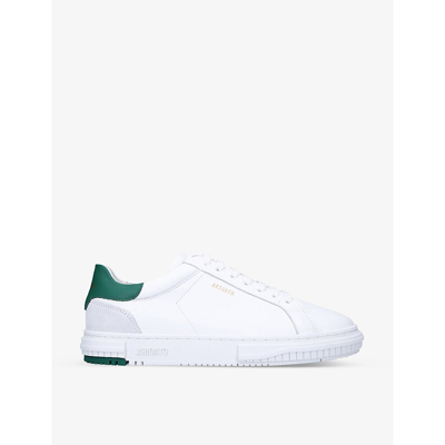 Shop Axel Arigato Men's White/oth Atlas Logo-embossed Leather Low-top Trainers