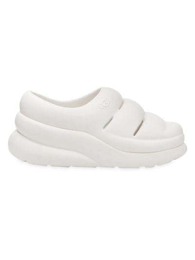 Shop Ugg Women's Sport Yeah Ribbed Clogs In White
