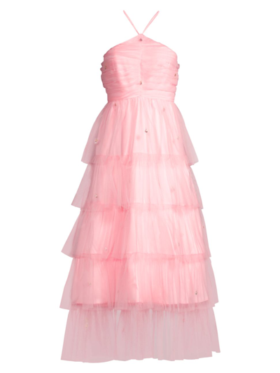 Shop Likely Women's Shane Embellished Tiered Midi-dress In Pink