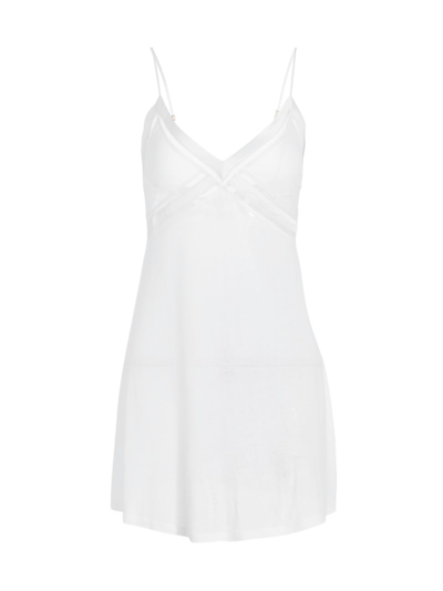 Shop Kiki De Montparnasse Women's Mesh Panel Slip Dress In White