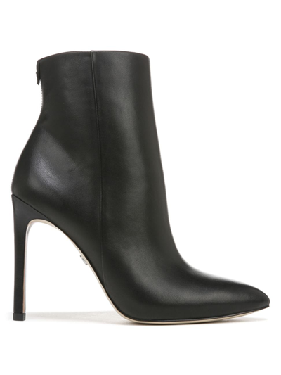 Shop Sam Edelman Women's Wrenley Leather Ankle Boots In Black